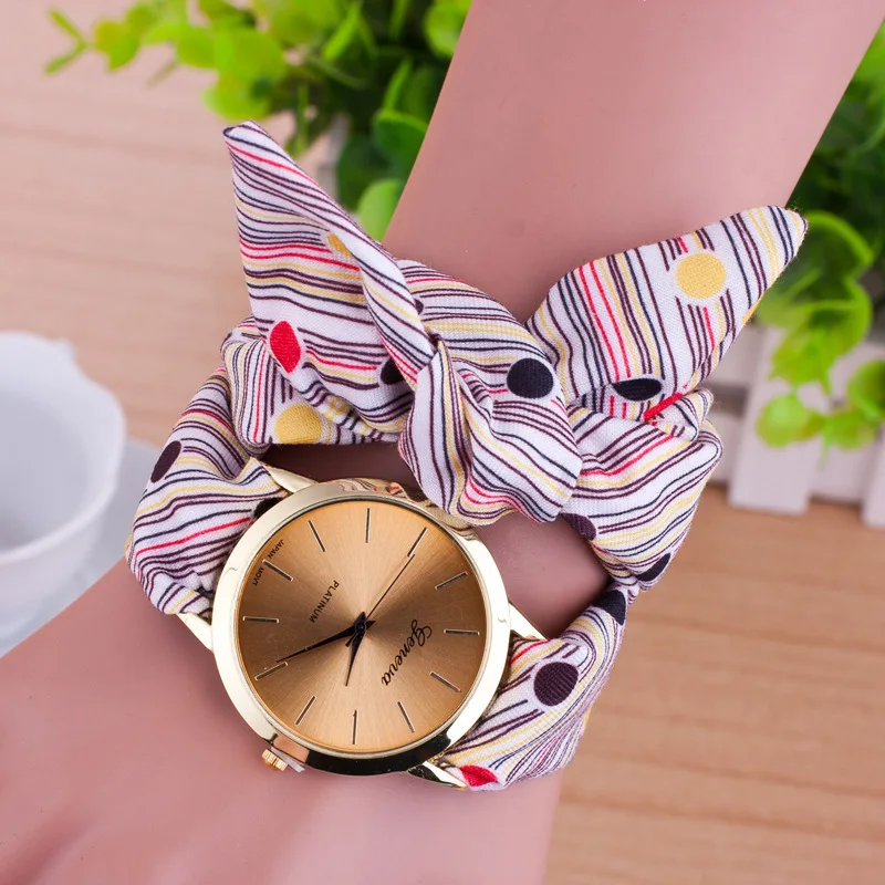 

Fashionable Watch Female Korean Student Wechat Business Women's Geneva Fabric Ladies' Watch