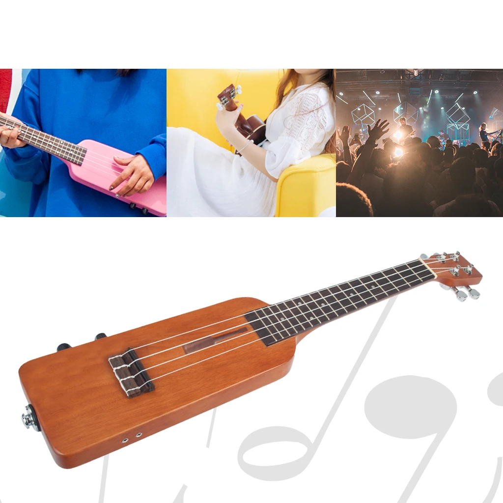 Creative Bottle Shape 23 Inch Solid Wood Okoume Electric Ukulele Ukelele Uke Kit with Carrying