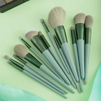 

Youdaimei Four-Season Green Fix13 Makeup Brush Set Quick-Drying Bristle Ultra-Soft Eye Shadow Brush Beauty Tool