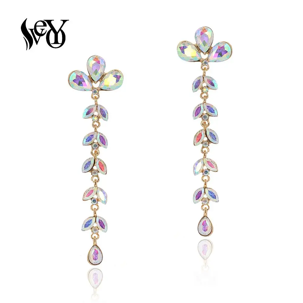 Женские длинные серьги с цветком элегантные висячие ювелирные украшения