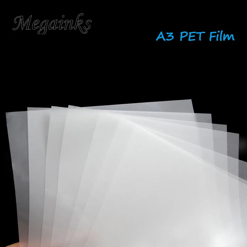 Digital Inkjet Impressão Film Transparente Adesivo Dupla Face Transferência Dtf 75u Espessura 100 Pcs a3 - Imagem 4