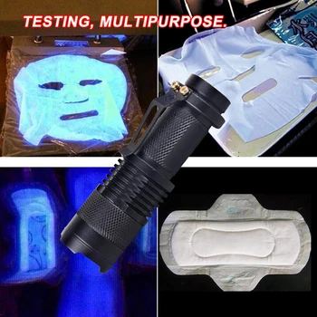 

LED UV Flashlight UV Light Purple Light LED Torch Light 3 Mode 395nm Ultra Violet Light Blacklight Violet Zoomable Lamp Torch 2