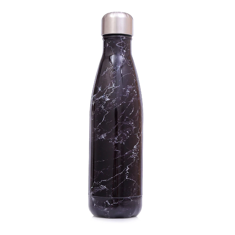 Black Marble 17 унций Двойная Стенка вакуумная изоляция 18/8 нержавеющая сталь бутылка для воды-идеальный Спорт на открытом воздухе Кемпинг Туризм Велоспорт - Цвет: Black Marble