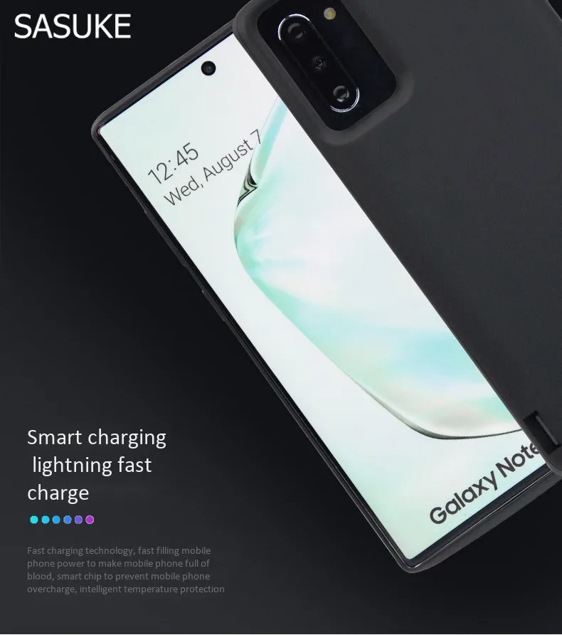 5000 мА/ч 6000 мА/ч чехол для зарядки аккумулятора для samsung Galaxy Note 10 Pro Полное покрытие внешний аккумулятор чехол с подставкой для Galaxy Note 10