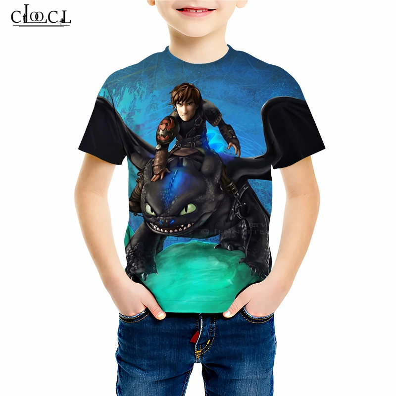 Anime Movie How To Train Your Dragon T Shirt Family Fitted 3D Print Cute Boy Girl T-shirts Short Sleeve Kid Casual Pullovers M42