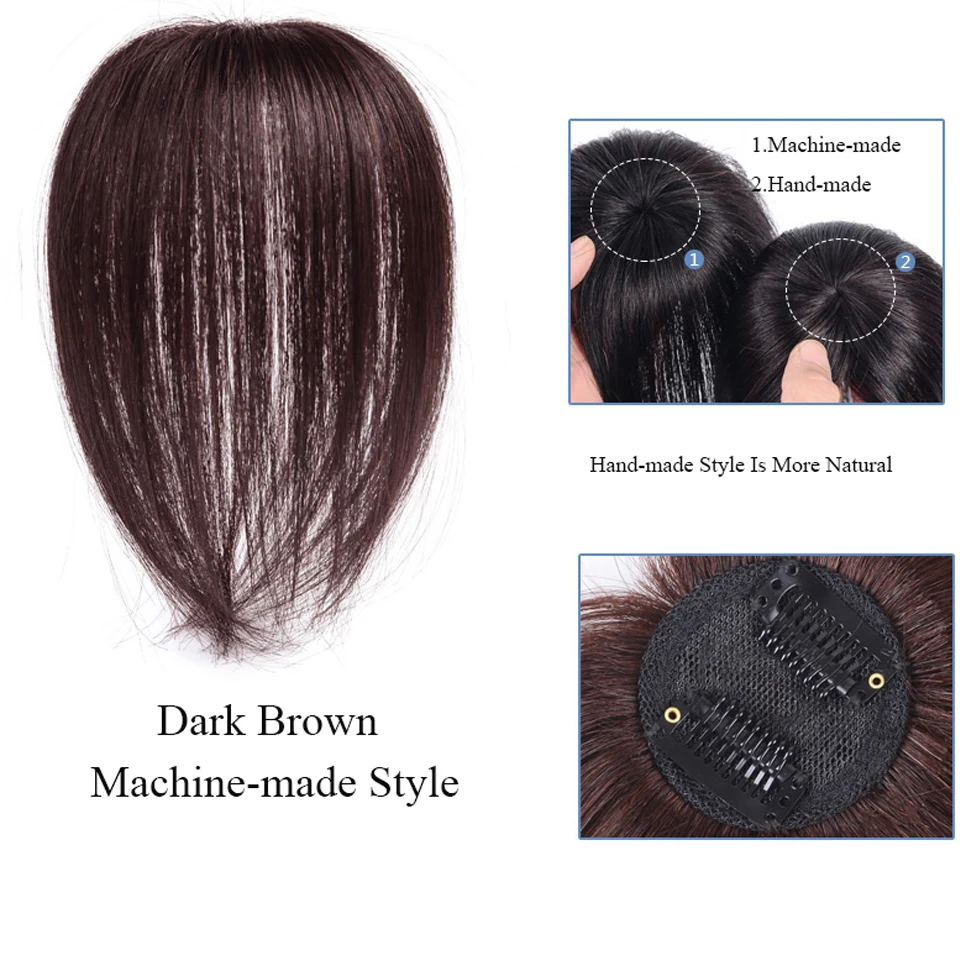  Allaosify Women Toupee with Bangs Synthetic Straight Artificial-Material Hair Hand-made Topper Hair
