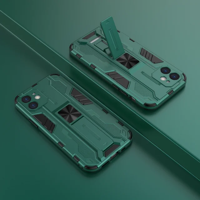 Armor Metal Magnetic Phone Case For Oppo Reno Find F19 X3 5Z 5G K9 4G Lite 5F 6 Pro Plus 5  Invisible Bracket Protector PC Cover Green