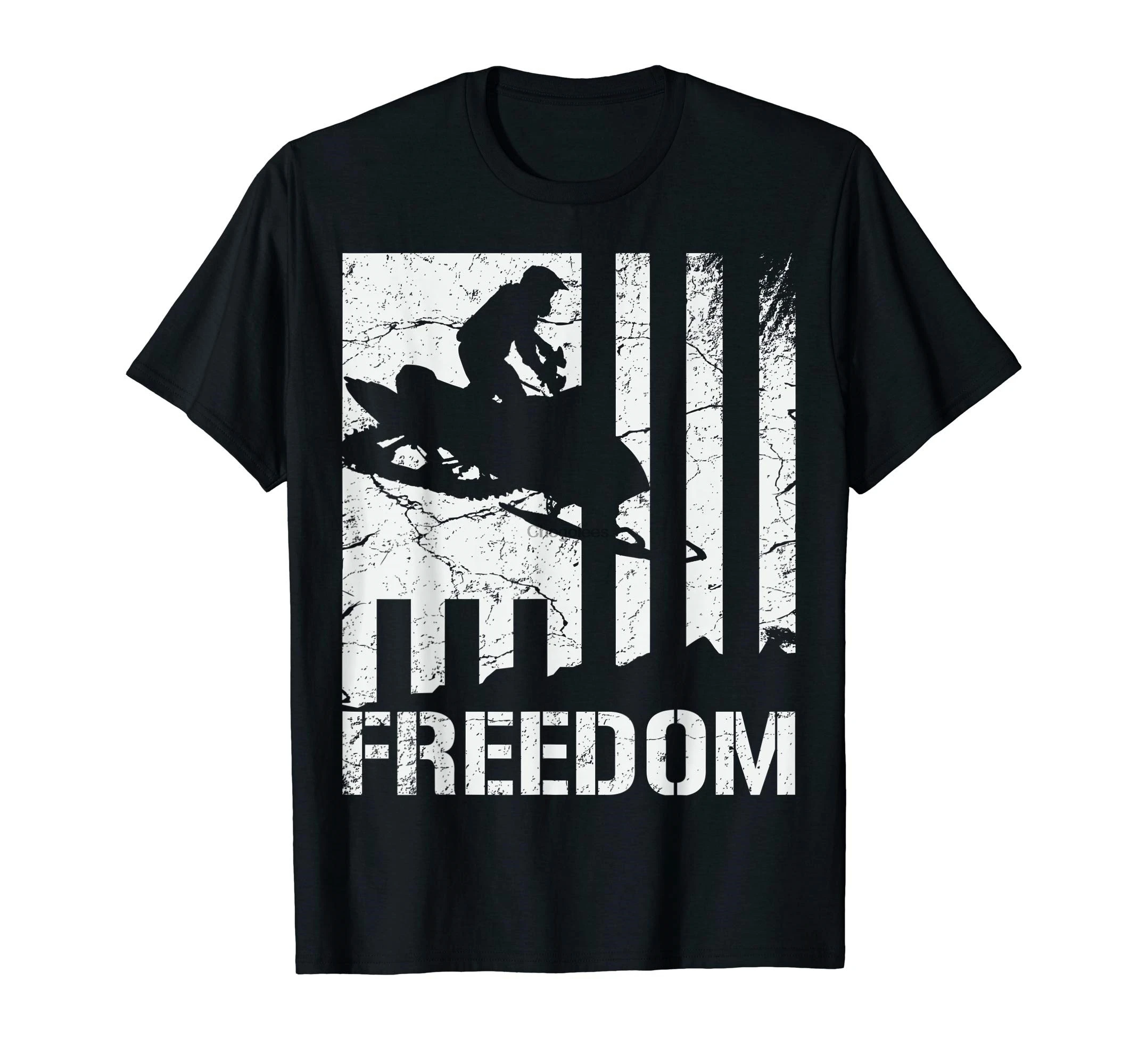 51Snowmobile T Shirt Snowmobiling Freedom Flag |