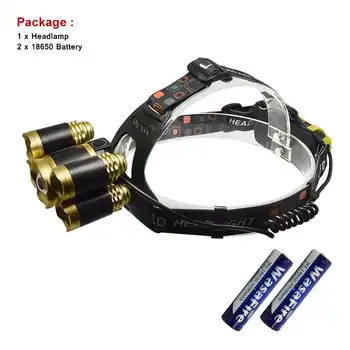 

Powerful Headlight 5 LED Headlamp Zoomable Flashlight Torch Fishing Camping Hunting Head Light Lantern 4 Modes