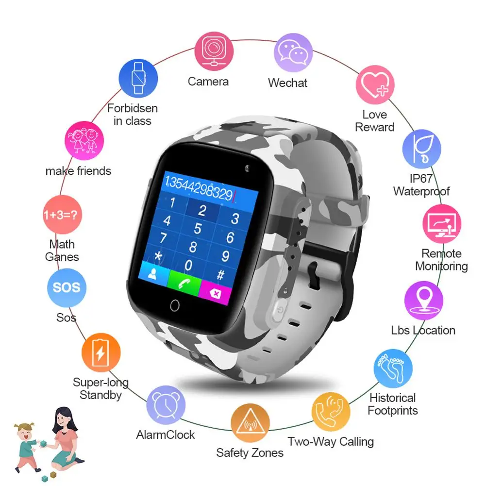 

Smart Watch Kids GPS WiFi 600mAh Battery Baby Smartwatch IP67 Waterproof SOS for Children Support Take Video Boys Girls Gift