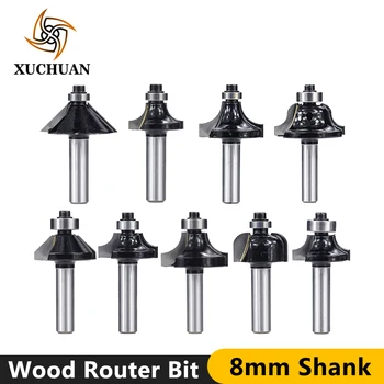 

Woodworking Router Bits Shank 8mm Carbide Milling Bit Flush Trim Pattern Router Bit Straight Cutter V Bit Wood End Mill