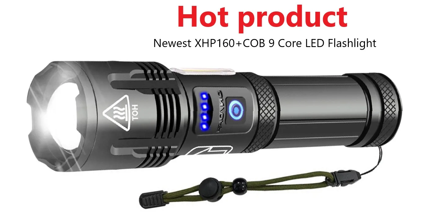 800000lm XHP160 LED taktische Wiederaufladbare Taschenlampe Military Torch 