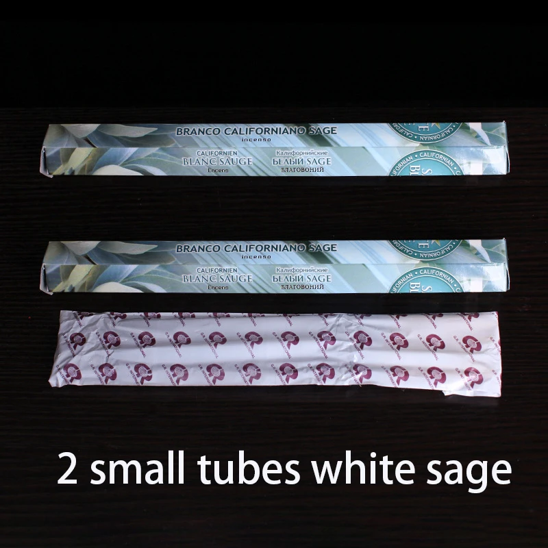 2 tubes white sage Palo Santo ручной работы Индийские ароматические палочки высокое качество палочки благовония оптом гостиная ароматы для дома дропшиппинг буддийский - Аромат: 2 tubes white sage