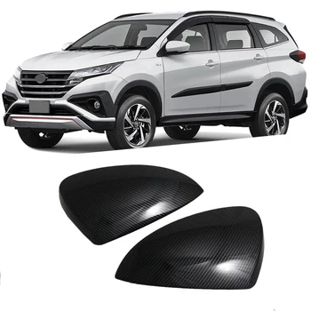 

For Toyota Rush 2018 2019 ABS Chrome Car Rear View Rearview Side Mirror Cover Trim Styling Mouldings 2Pcs New Carbon Fiber Style