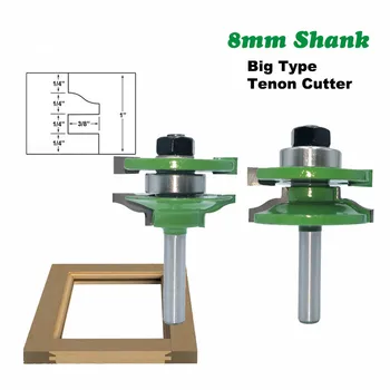 

2pc/lot 8mm Shank Milling Cutter Large Stile & Rail Set-Ogee Bit Set Tenon Cutter For Wood Tungsten Carbide Woodworking MC02039