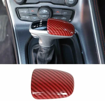 

Car Gear Shift Knob Cover Trim For Dodge Challenger Charger 15+ Red Carbon Fiber Durable And Practical To Use