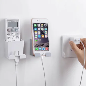 

Wall Mounted Storage Box for Remote Control Air Conditioner Phone Charging Holder Stand Container Organizer Case Office Supplies