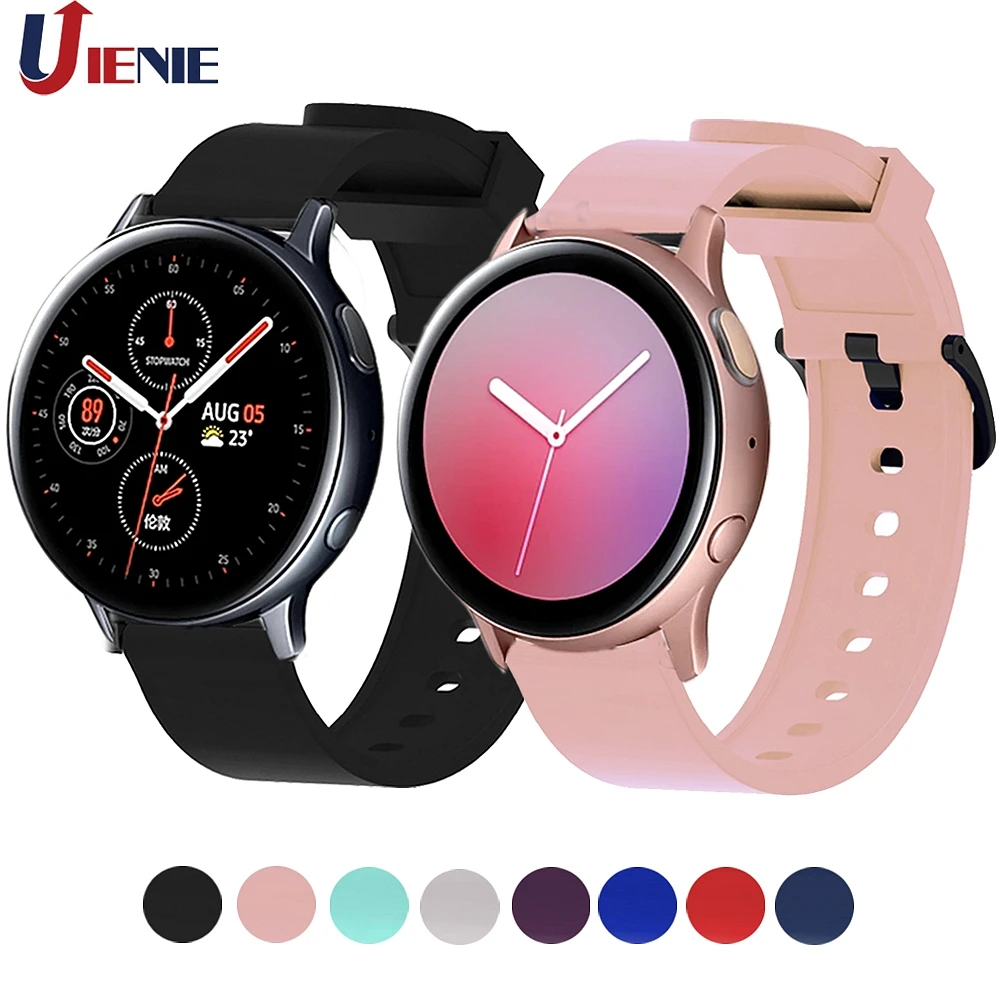 Ремешок силиконовый для Samsung Galaxy Watch Active 2 40 мм 44 браслет смарт часов Gear S2/Galaxy 42