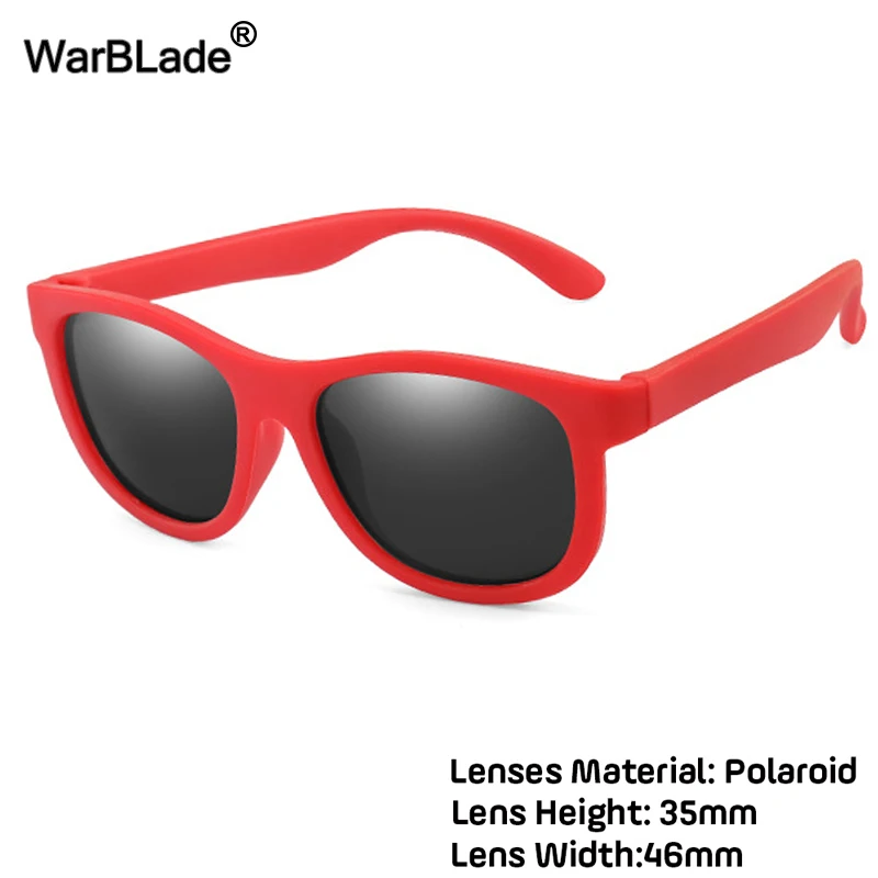 red gray WarBlade/новые детские солнцезащитные очки, Детские поляризованные солнцезащитные очки для мальчиков и девочек, силиконовые защитные очки для малышей, затемненные очки UV400 - Цвет линз: red gray