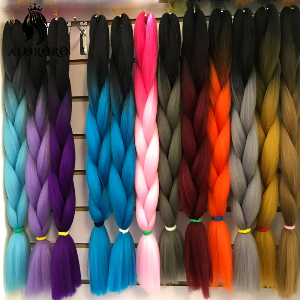 24 Inch Jumbo Braids for Hair Extensions Purple Synthetic Braiding Hair Accessories 100G/Pack Women DIY Hair for Crochet Braid