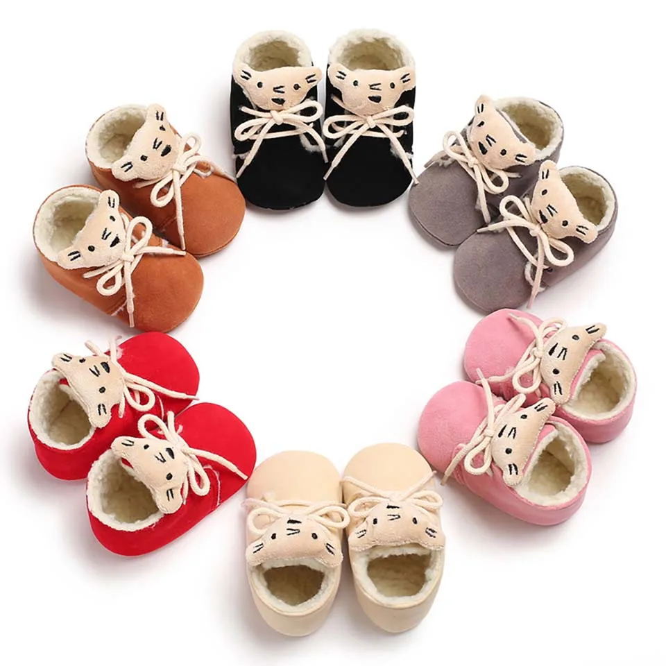 

2019 Winter Baby Boys Girls Keep Warm Shoes First Walkers Sneakers Crib Babe Infant Toddler Footwear Cartoon Boots Prewalkers
