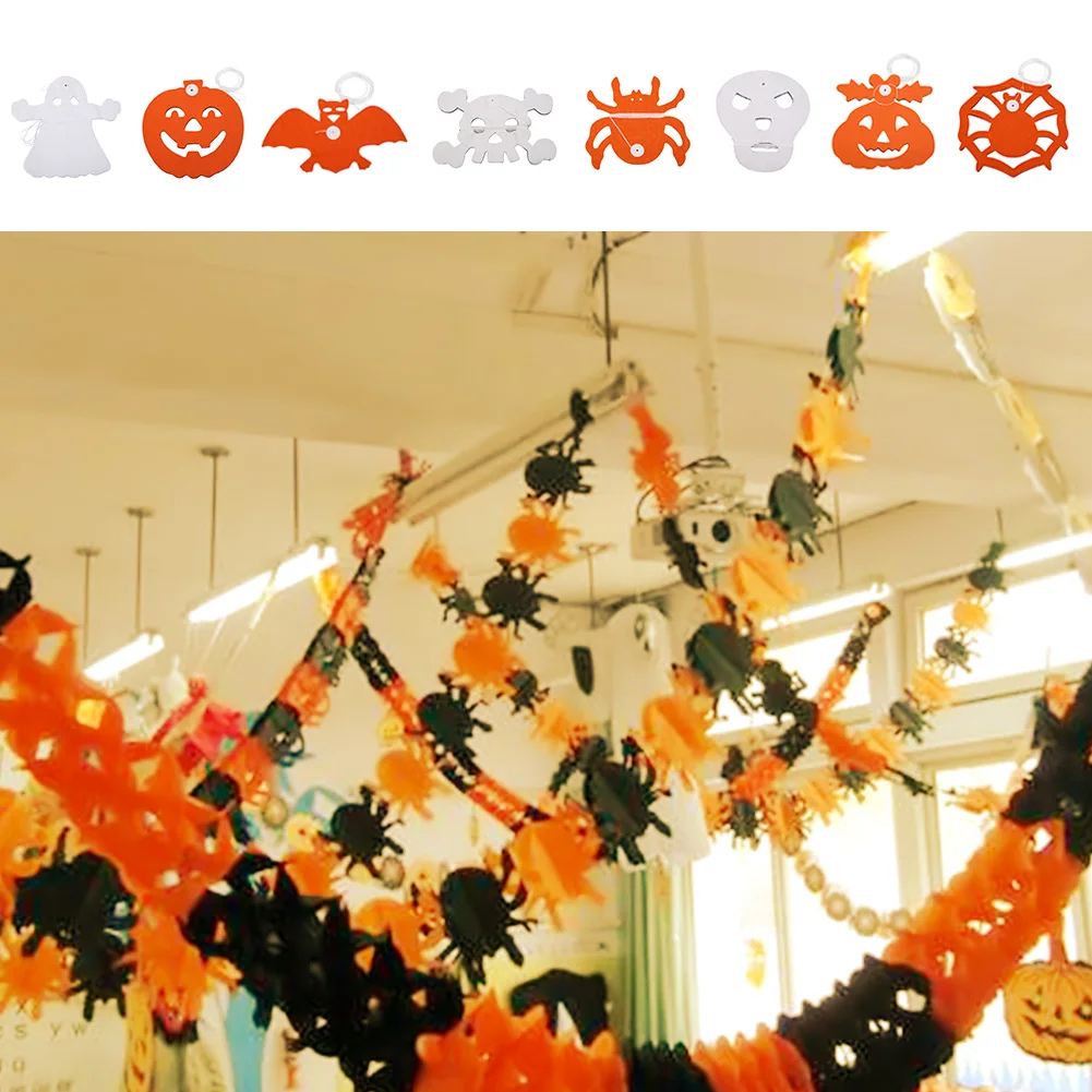 

Halloween Pumpkin Spider Hanging Ghost Paper Garland Prop Haunted House Decor