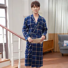 Удлиненные длинные размера плюс кимоно халат хлопок халаты мужские пижамы мужские ночные рубашки домашняя пижама с длинными рукавами халат пеньюар мужской