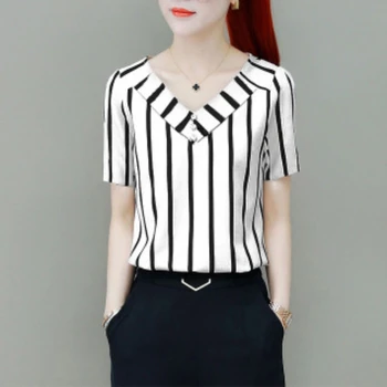 

Blouse Woman Femme Autumn Fall Office Ladies Office Blouses Top Plus Size Women Striped Blouse Shirts Female Long Sleeve Blusas