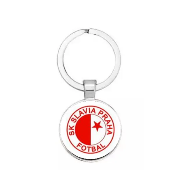 Round Glass Football Sport Sk Slavia Praha Czech Republic Charm Keychain &amp Keyring For Man Woman 1pcs/lot | Украшения и