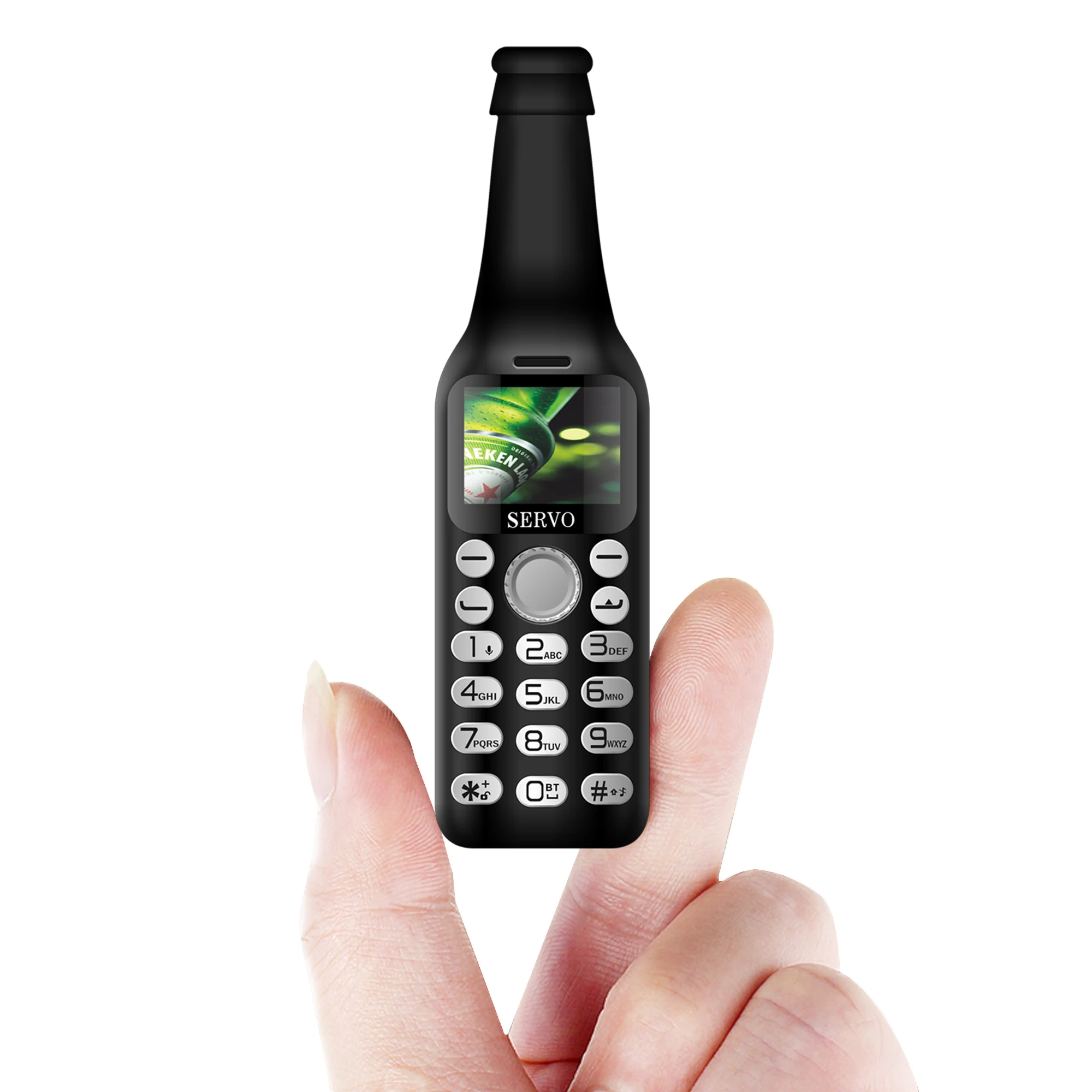Мини телефон с винной бутылкой SERVO V8 Bluetooth HD волшебный голосовой рекордер две Sim