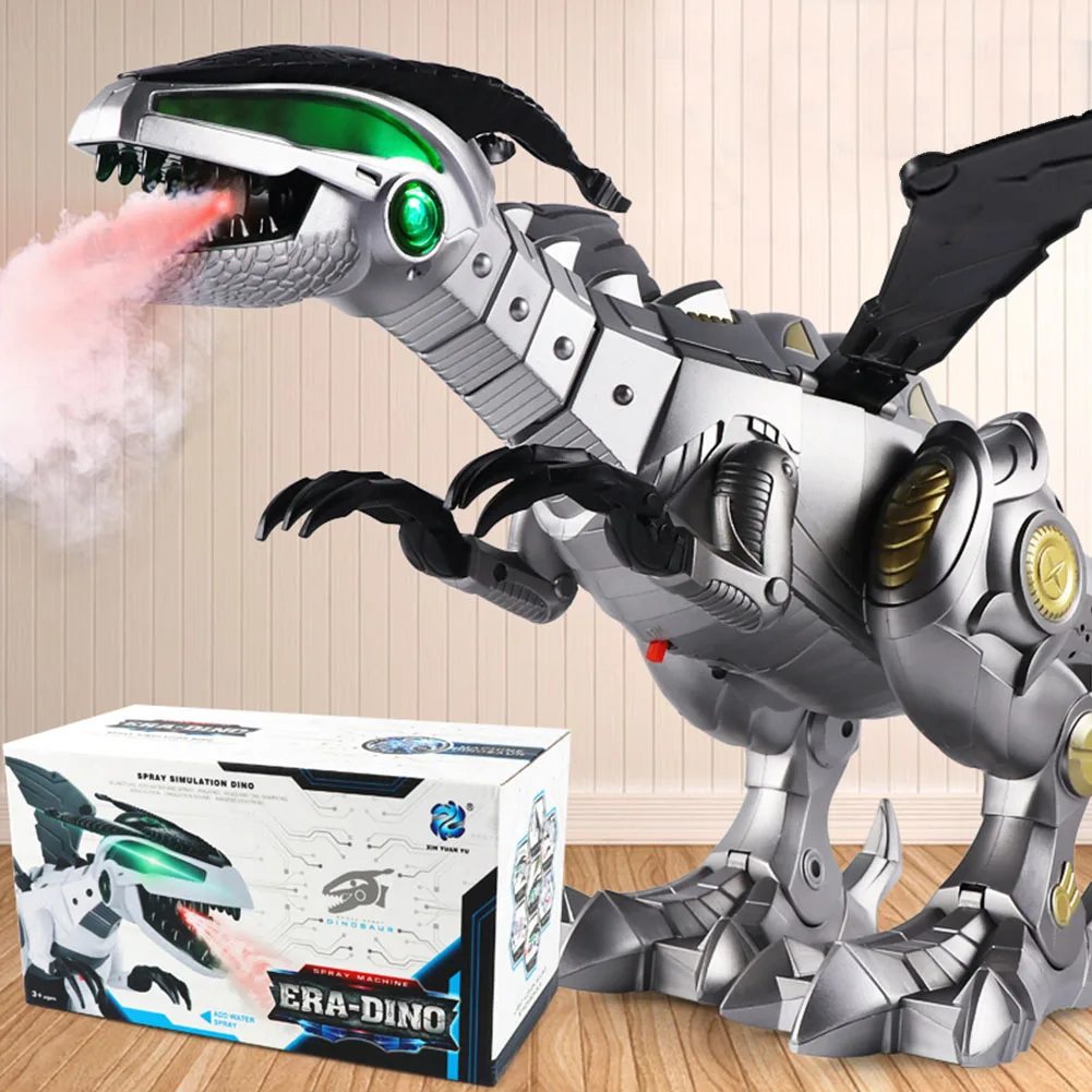 Электрический спрей подарки качели мальчик Динозавр Детская игрушка звук робот машина светильник - Цвет: Серый