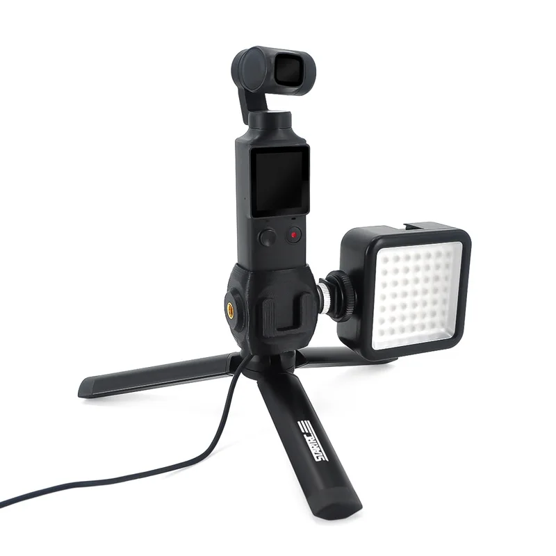 Hot Shoe Mount Adapter 1/4 Screw Adapter Base With Tripod And Led Light