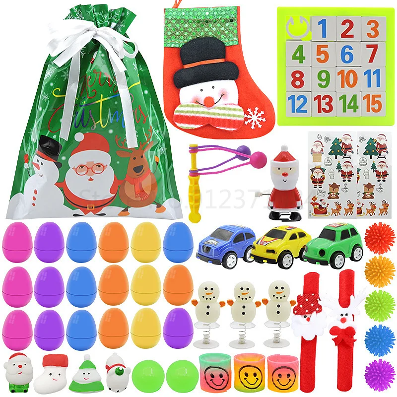 Brinquedos de Calendário do Advento Presente de Natal Brinquedos Dias Natal Empurrar Bolha Pacote Anti-stress Brinquedo Conjunto Simples Ondulação Cego Caixa 24 1 High Quality Brinquedos e hobbies
