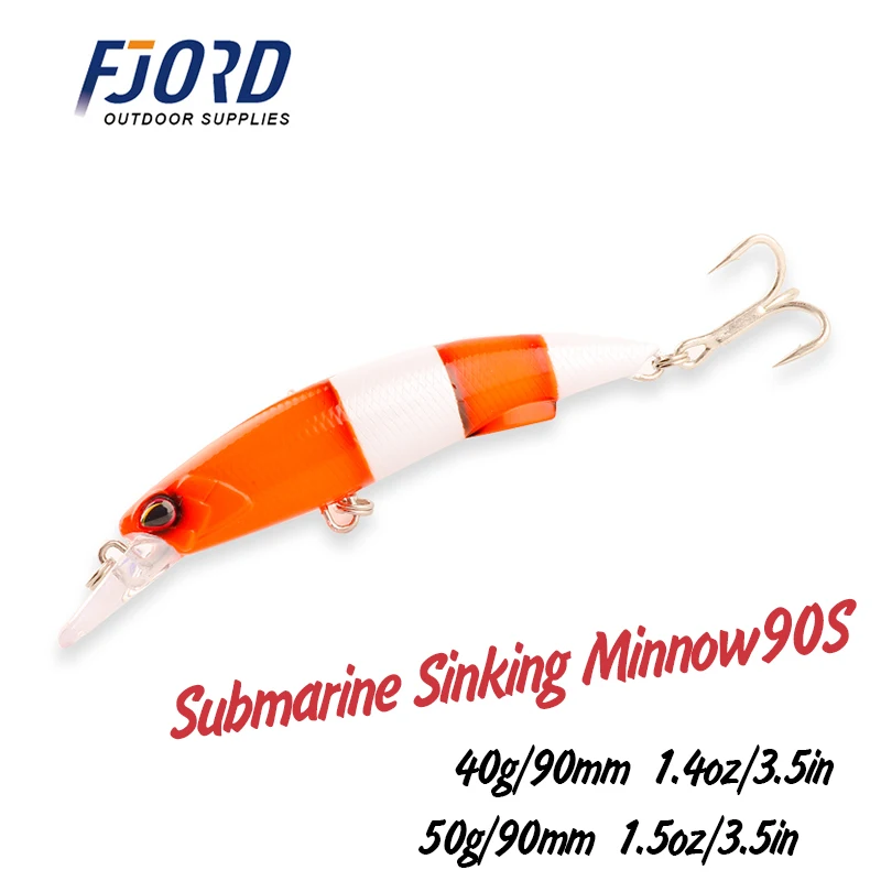

FJORD Heavy Minnow 90S 40g 50g Saltwater Sea Fishing Lure Submarine Shot Professional Artificial Bait Fishing Accessories