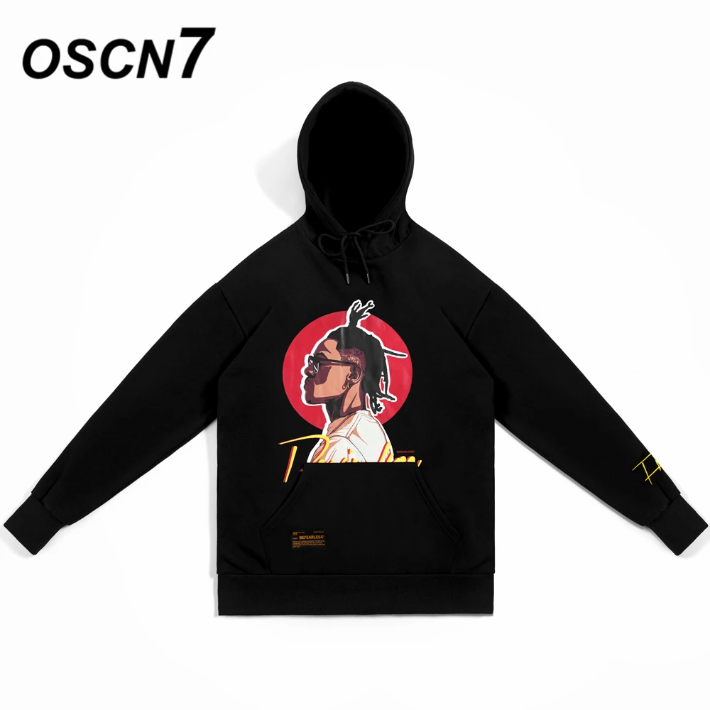 OSCN7 High Street печати флисовая толстовка женщина осень уличная плюс бархатные толстовки оверсайз женщины 8052A