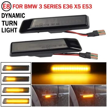 

Car Front Wing Smoke Lens Dynamic LED Side Marker Repeater Indicator Light 63132492179 63137164491 For BMW X5 E53 E36