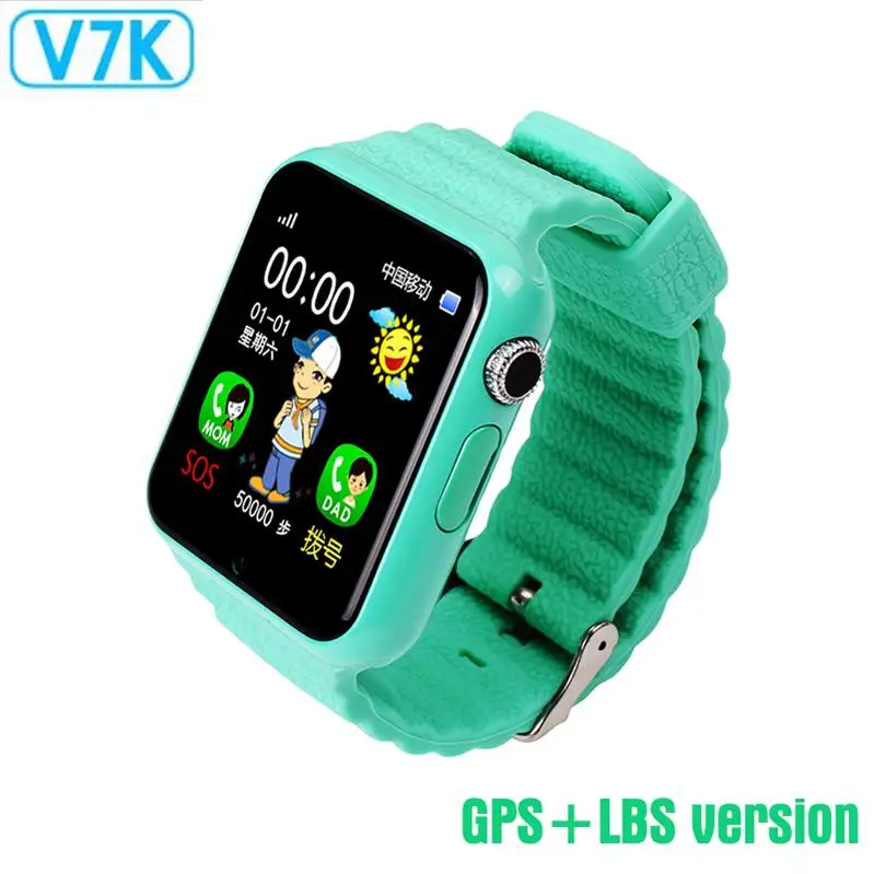 696 детское отслеживающее устройство GPS Смарт часы V7K с камерой Facebook Дети SOS аварийная безопасность анти потеря для Android часы PK Q50 - Цвет: V7K Green