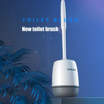 

Wall Hanging Toilet Cleaning Brush Long Handle Soft Hair Toilet Cleaning Kit Silica Gel No Dead Corner