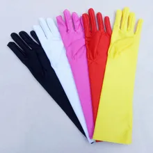 Перчатки принцессы для маленьких девочек, однотонные, длинные, до локтя, для дня рождения, свадьбы, праздника, вечерние, biale rekawiczki ST304