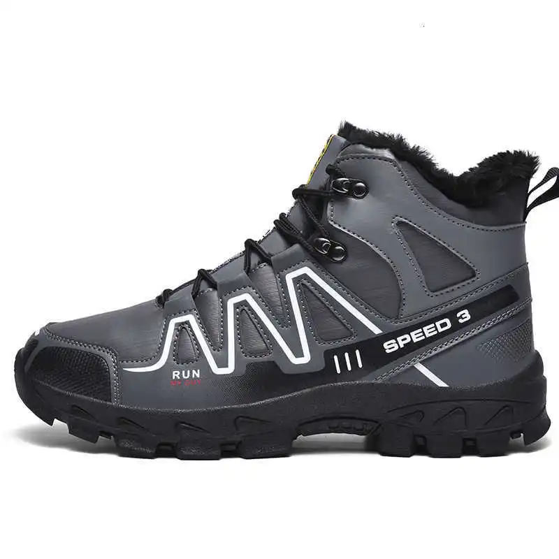 Высококачественные Брендовые мужские зимние ботинки Плюшевые Теплые