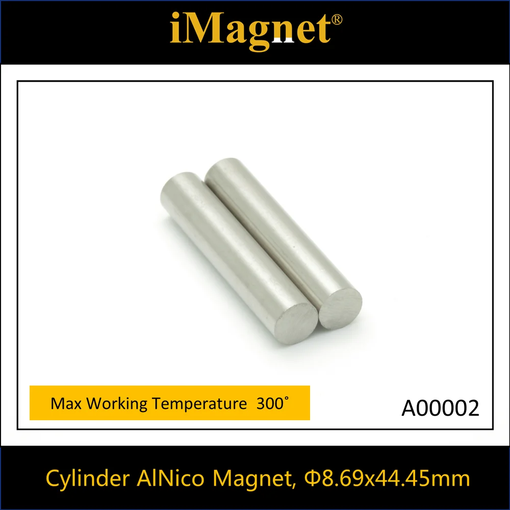 A00002 1 шт. цилиндрический AlNiCo магнит d8.69x44.45мм магнит|Магнитные материалы| |