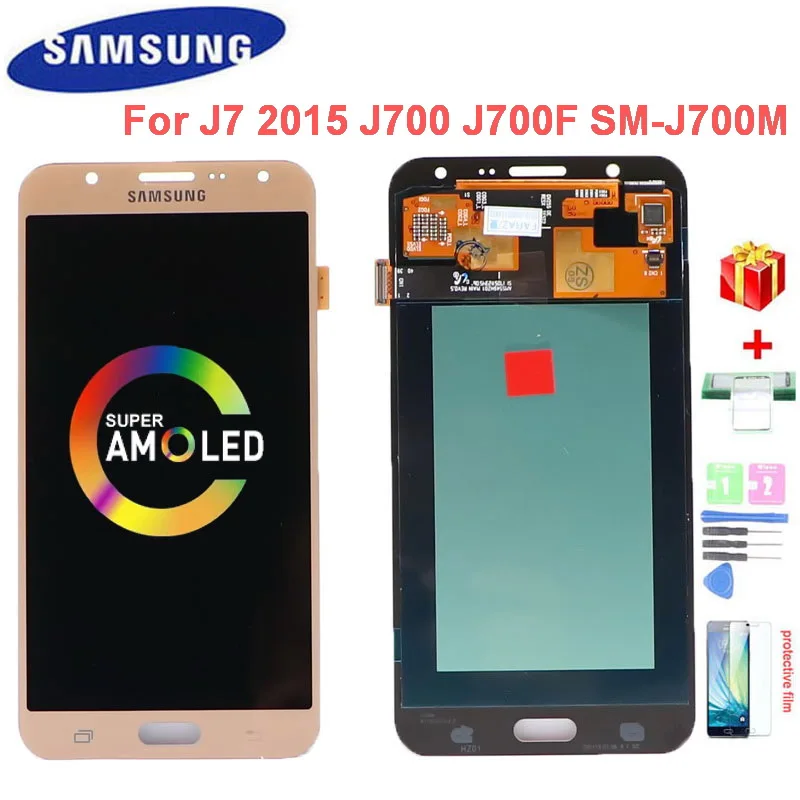 ЖК дисплей Super AMOLED J700 для Samsung Galaxy J7 2015 J700F J700M J700H SM J700D сенсорный экран дигитайзер в сборе|Экраны мобильных