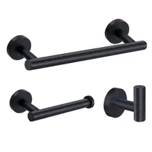 Bathroom Hardware Set Black Robe Hook Towel Rail Bar Rack Bar Shelf Tissue Paper Bathroom Hardware Set Black Robe Hook Towel Rail Bar Rack Bar Shelf Tissue Paper