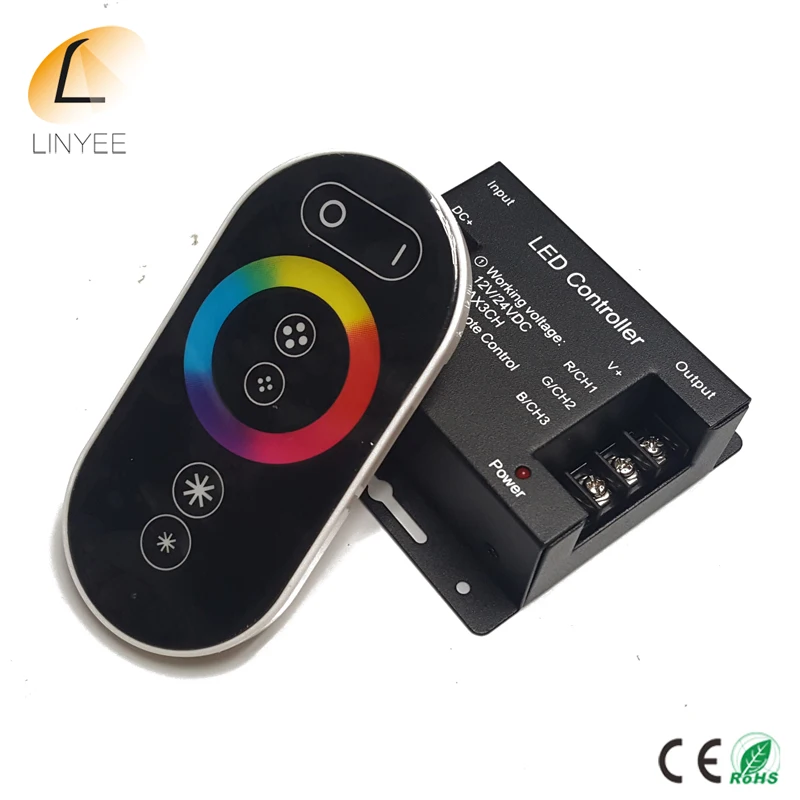 DC 12 24V 18A Беспроводной светодиодный пульт RF Сенсорная панель диммер RGB