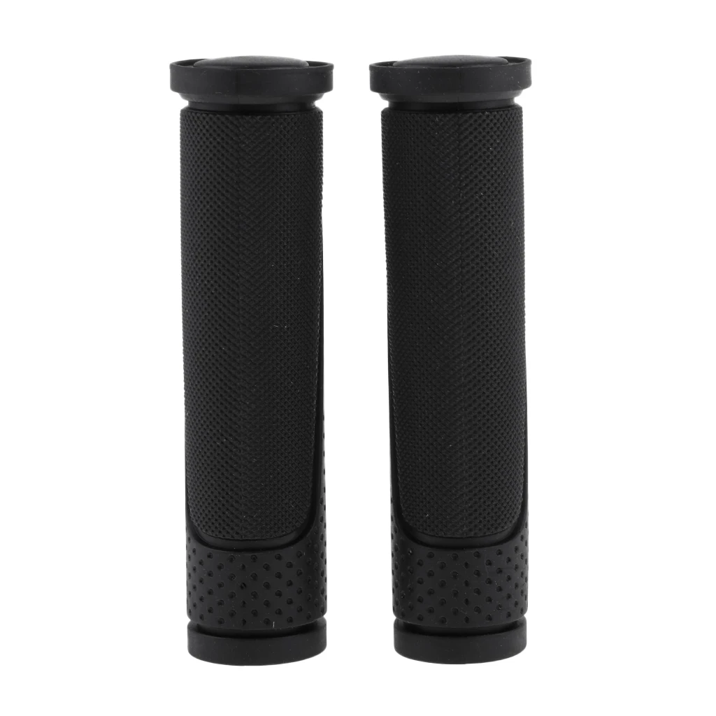 1 Pair Rubber Bike Bicycle Handlebar Handle Bar Grip Cover with Double Clamp Bicycle Grips