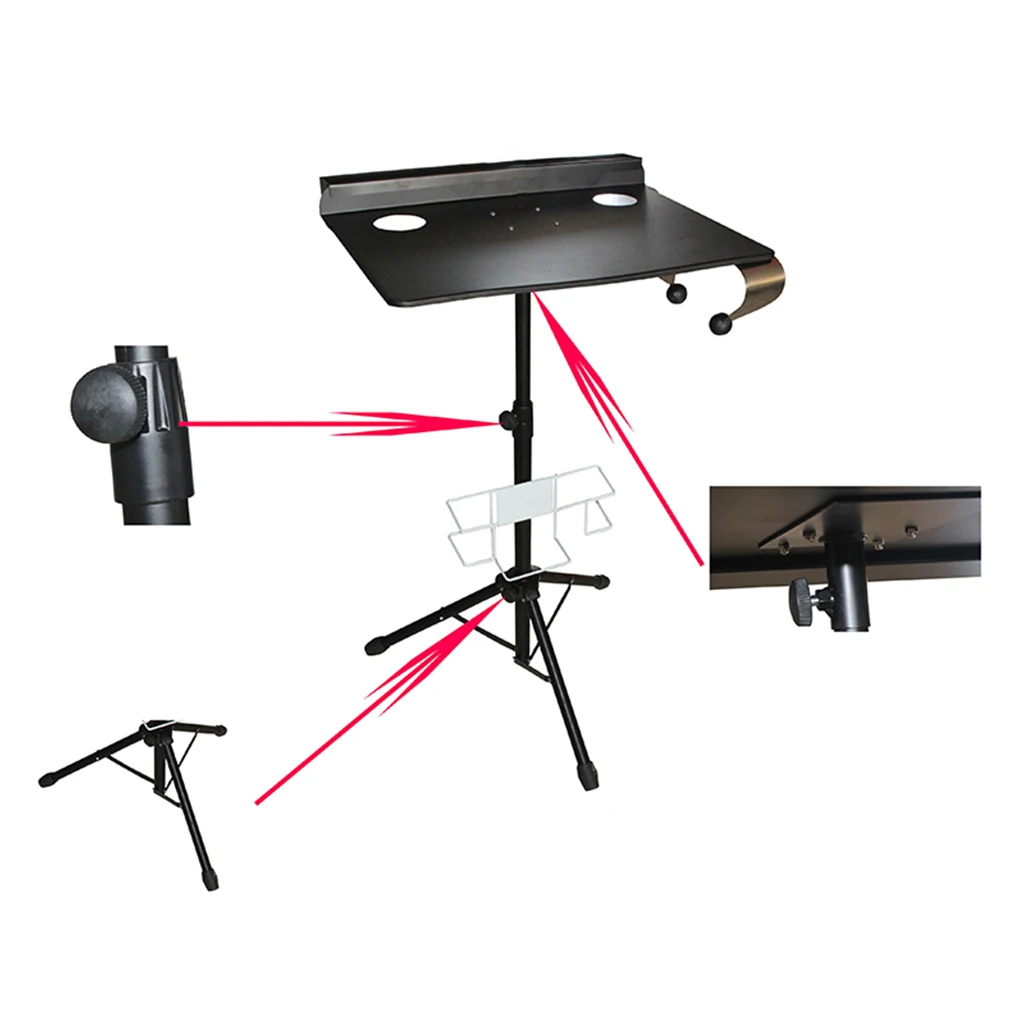 Tattoos Workstation Large Portable Adjustable Stand Height 23-42inch Salon Tattoos Tool Table Detachable Tattoos Table Desk