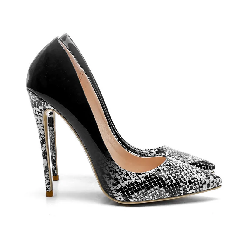 

Cocoafoal Women's High Heels Shoes Snake Skin Sexy Plus Size 33 43 Pointed Toe Snakeskin Shoes Purple Green Party Sexy Pumps