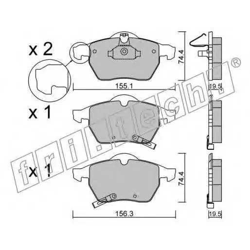 Колодки тормозные дисковые передние OPEL ASTRA 00 fri.tech. 120