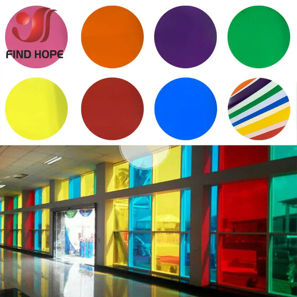 Transparent Window Film Multicolor Solar Tint Self Adhesive Stain Glass ...