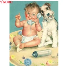 Полная квадратная алмазная живопись, фотографии жизни на заказ, 5D рукоделие, Алмазная мозаика, вышивка, милая детская картина, стразы, украшение